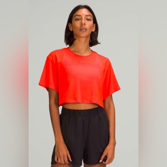lululemon athletica Tops - NWOT Lululemon All Yours Cropped T-Shirt *Graphic Autumn Red